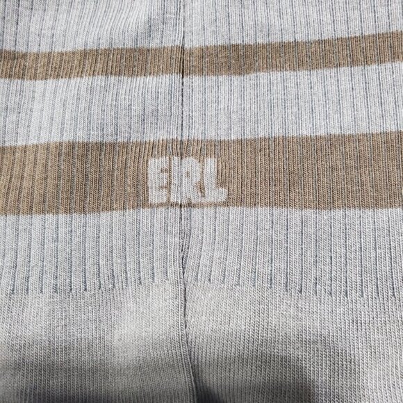 NWT ERL Logo Unisex Brown Crew Socks Sz L - Picture 3 of 6